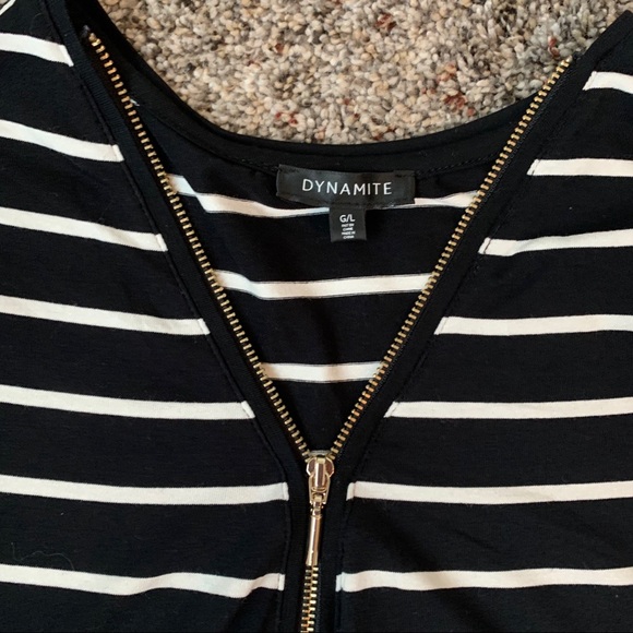 ✨2/$15 DYNAMITE | Striped Navy Bodysuit - Picture 2 of 6